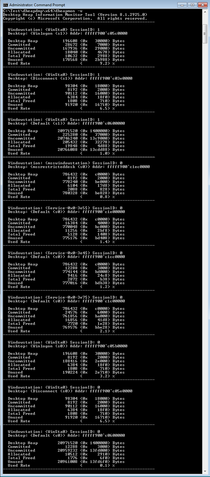 DHeapMon Expanded Output